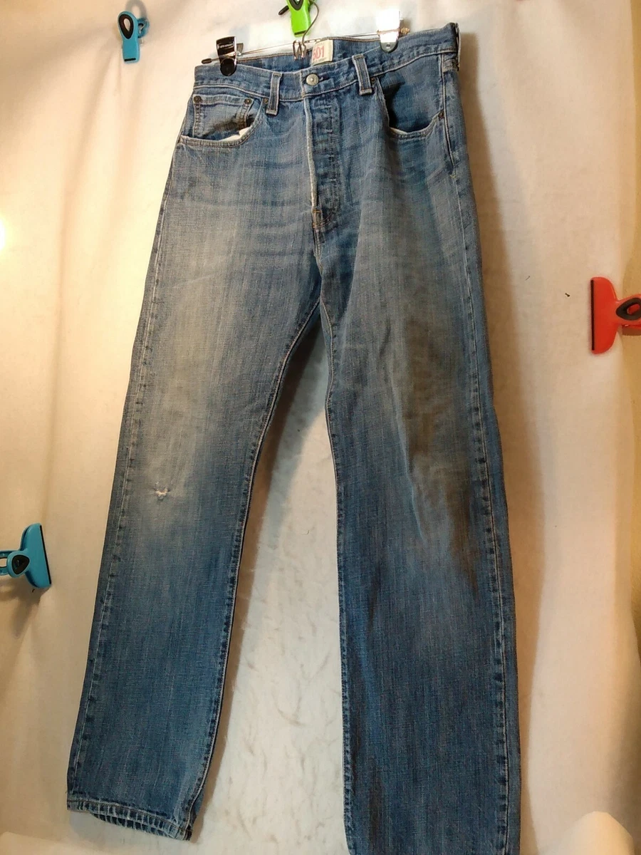 LEVI 501 BUTTON FLY DENIM BLUE JEANS 34