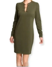 Michael Kors Mini Dress Women’s Medium Army Green Long Sleeve