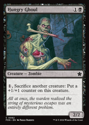 x4 NM Hungry Ghoul, MTG, Foundations, Magic the Gathering, 62 (x4, Playset)