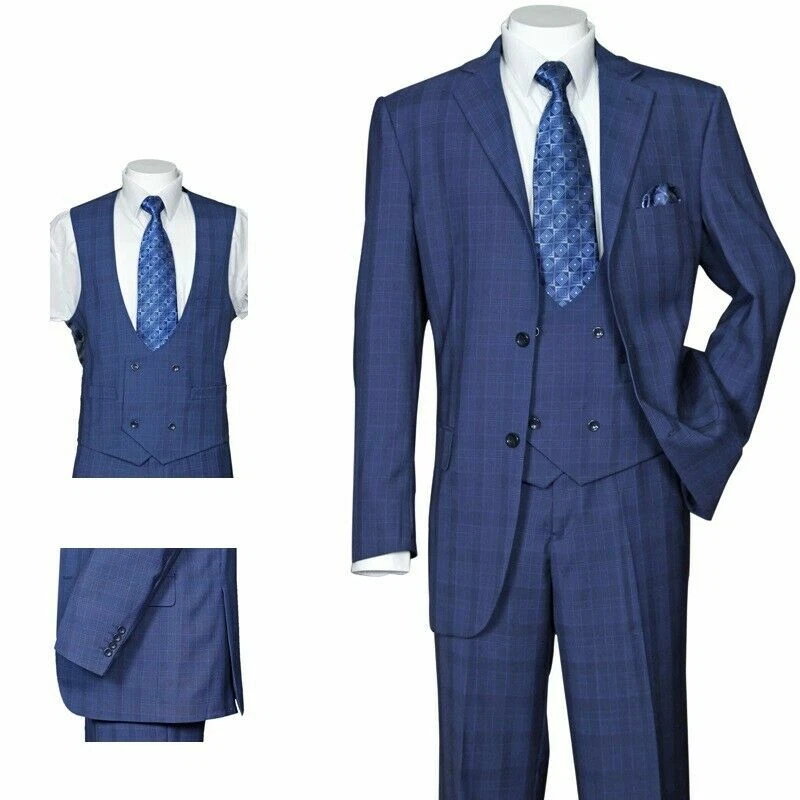 Men's 3 Piece Luxurious Suit With Vest&Pants Two Button Two Side Vents 5702V6 - Image 3 of 4