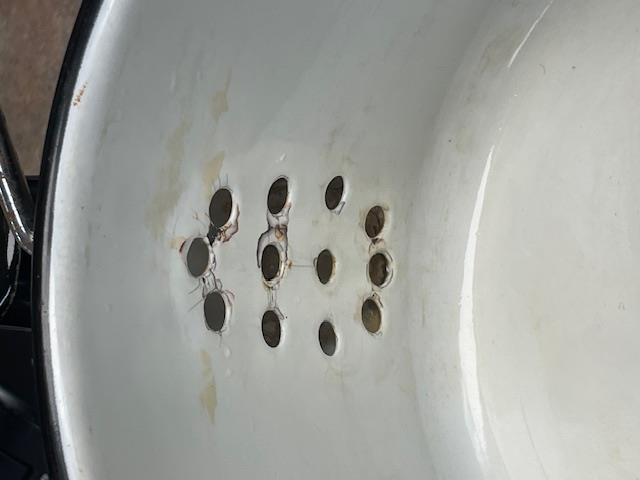 Rare Vollrath Kook King Ware Vtg Enamelware 12 Cup Tea Kettle Pot Ivory/Black