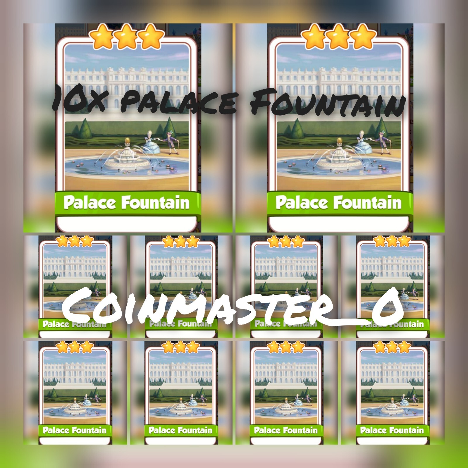 10x Palace Fountain Cardspalace Setcoin Master Cards eBay