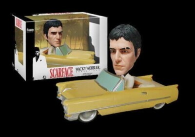 SCARFACE WACKY WOBBLER YELLOW BOBBLE CAR 63 CADILLAC FUNKO FIGURE