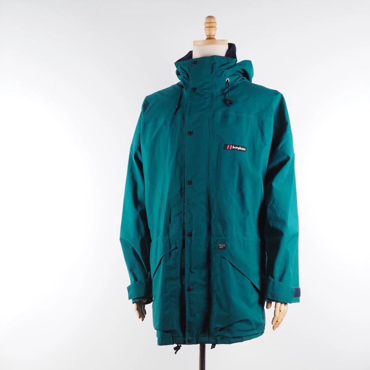 Berghaus Vintage Mens Gore Tex Hooded Green Outdoor Jacket Coat XL