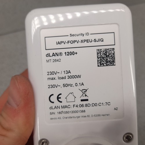 DEVOLO 1200+ dLAN Add-On GIGABIT PASSTHROUGH POWERLINE ADAPTER W2048 - Picture 4 of 7