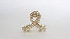 Small looped pearl and gold metal hair claw clip bridal clip