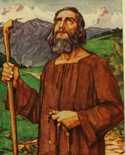 St Nicholas of Flue German Vintage Holy Card Brother Klaus