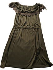 MICHAEL KORS Dress Cottage Core Ruffle Fairy Sleeveless Off Shoulder Eyelet M