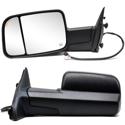 Pair Towing Mirrors For 2011-2018 Ram Power Heated Arrow Puddle Lamp Temp Sensor