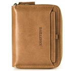 Men's Leather Bifold Credit ID Card Holder Wallet with Zipper Coin Pocket Purse