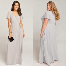 Show Me Your Mumu Noelle Flutter Maxi Wrap Dress New With Tag Women Size 2X Grey