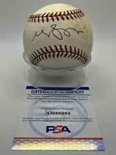 Grady Sizemore Cleveland Indians Signed Autograph OMLB Used Baseball PSA DNA