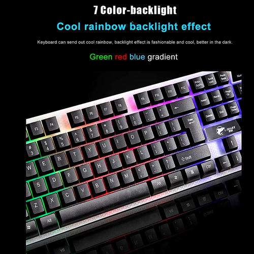 3 Pcs Teclado para juegos Mecanico con Retroiluminación LED + Ratón + Auricular - Picture 4 of 12