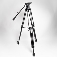 Video Tripod: E-Image GC102 2-Stage Carbon Fiber, with GH10L Head, Back, Spikes
