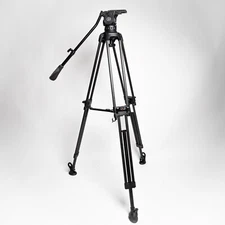 Video Tripod: E-Image GC102 2-Stage Carbon Fiber, with GH10L Head, Back, Spikes