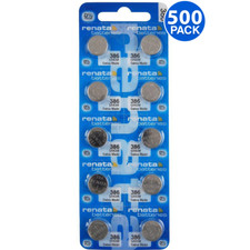 Renata 386 SR43W 1.55V Silver Oxide Watch 500 Batteries - Made in Switzerland