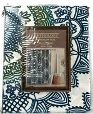 Anthology Bungalow Teal 72" X 72" Shower Curtain 100 Cotton Machine Washable