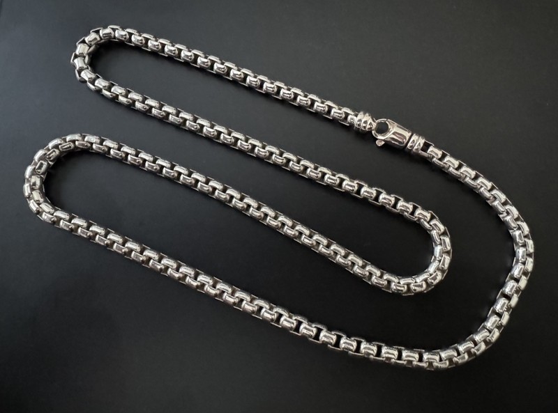 Sterling Silver Heavy Round Box Chain 5mm Thick 23inch Long