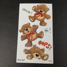 Vintage Suzy's Zoo Bears 9539 Stickers 1 Module Smile Hi Oops 