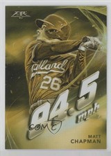 2019 Topps Fire Maximum Velocity Gold Minted Matt Chapman #MV-8 b4d