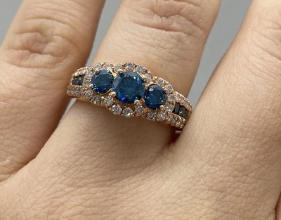 Wedding Ring In 14K Yellow Gold Plated  2.30Ct Round Cut Simulated Blue Sapphire