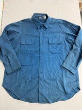Vintage Woolrich LS Button Up Made in USA Flannel Blue XXL