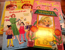 Vintage Lot of 4 Saalfield Paper Dolls Uncut Various Companies