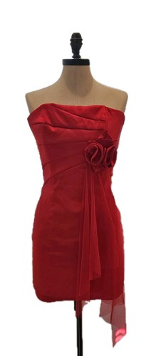 Jessica McClintock Red Strapless Formal Cocktail Party Mini Dress Size 8