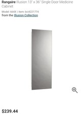 Rangaire Illusion 13" x36 Single Door Medicine Cabinet