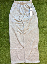 Alo Gray Fleece Sweatpants Drawstring Pockets Straight Leg Size S