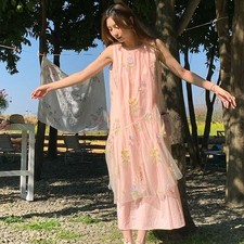 Mesh Embroidery Sleeveless Dress Women's Clothing Vestidos Summer Loose Sundress — image 10