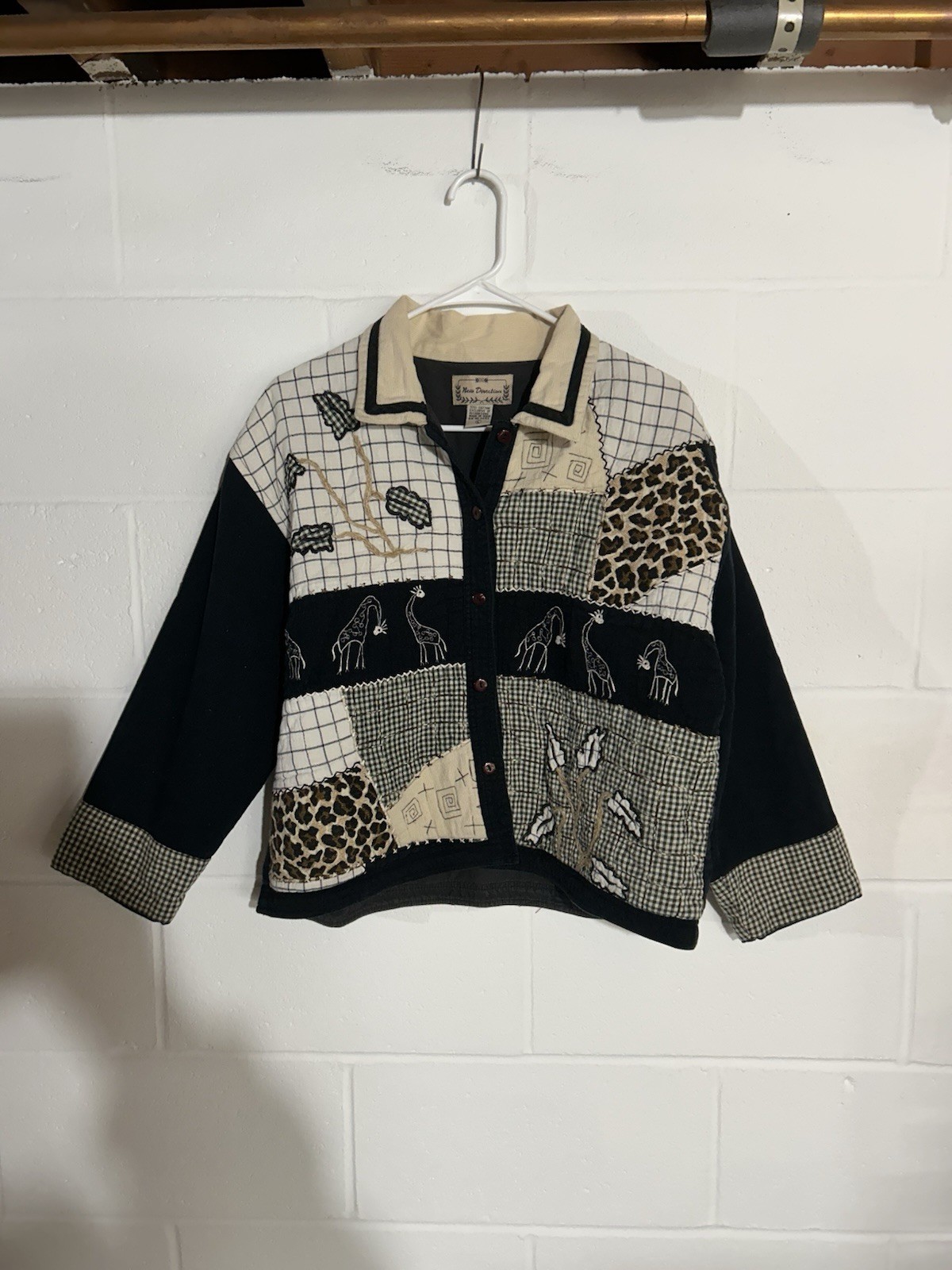 Vintage Patchwork Jacket African Safari Animal Un… - image 1