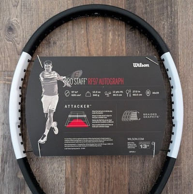 Wilson Pro Staff RF97 Autograph v12 Tuxedo Federer Tennis Racquet