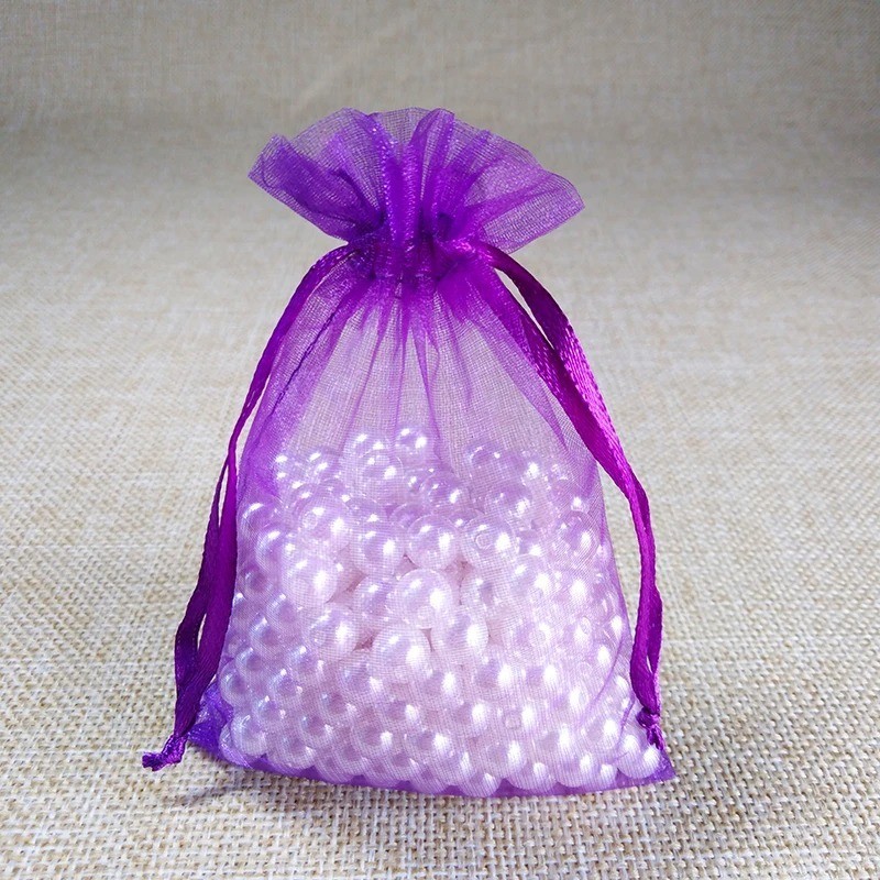 Bolsas de regalo con cordón de organza transparente de 100 piezas, joyas, boda, bolsa para regalos de fiesta