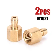 2pcs M10x1 Thread Copper Quick Coupler Connector Fittings Air Refilling Adapter