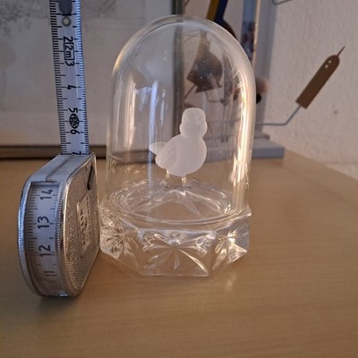 Glasobjekt Vogel in einer Glasglocke