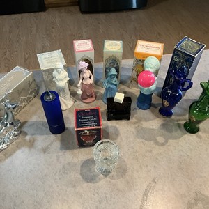 Lot of 10 Vintage Avon Bottles – Cologne, Candle Votive & Aftershave