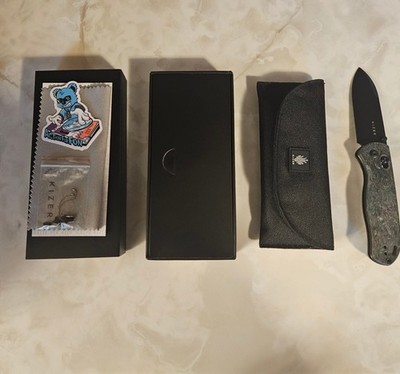 Kizer Drop Bear Medusa Dark Matter Fat Carbon Knife S35VN - NEW