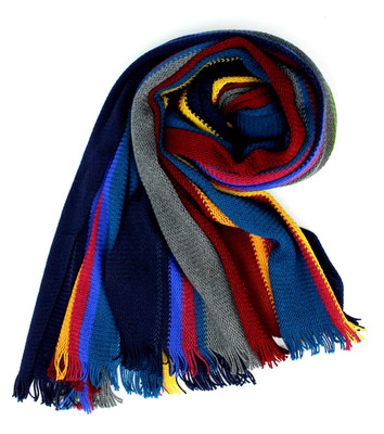 Feinstrickschal  multicolor  Damenschal  Herrenschal  mit Fransen 100% Wolle