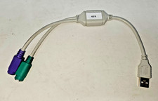 Tan USB to Dual PS/2 Keyboard/Mouse Converter Cable Adapter, USB-2PS2B B14 429