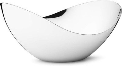 Georg Jensen Bloom Tall Medium Stainless Steel Serving Bowl Mirror Polished