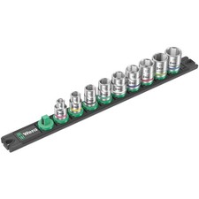 Wera 3/8" Magnetic Socket Rail B Set | 9-Piece Metric & Hand-Use, Color-Coded,
