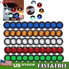 34 12v Marker Lights Led Truck Trailer Round Side Bullet Light Amber Red Lamps