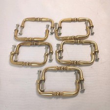 Lot of 10 Solid Brass Wire Cabinet Drawer Pull Handle 3.5" turned style Alno 
