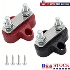 2pcs 1/4" M8 12-48V Bus Bar Terminal Block Power Stud Battery Junction Post USA