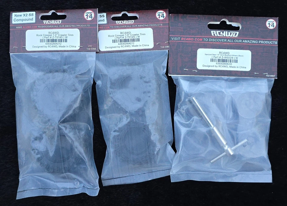 RC4WD 1.0" Stamped Steel Beadlock Wheels and Rock Creeper Crawler Tires Set - Image 2 of 4