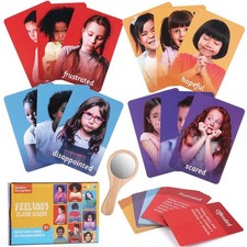 MEROCO Feelings Emotions Cards for Kids Therapy, Realistic Picture Cards for ...