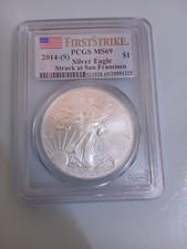 2014 San Francisco struck MS69 PCGS Liberty Eagle $1 Coin 1oz Silver