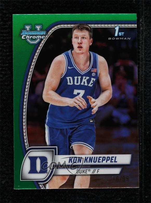 2024-25 Bowman U Chrome Green Refractor 16/99 Kon Knueppel #48 y5d