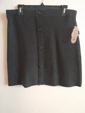 Girls Size 2X 18 Wonder Nation Knit Skirt With Buttons Black NWT